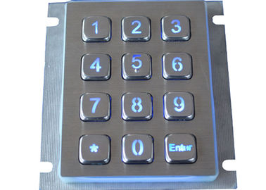 12의 열쇠이라고 조명하는 키패드에 의하여 주문을 받아서 만들어진 파란 Backlit 4x3 2.0mm 긴 치기를 금속을 붙이십시오