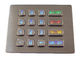 16 Keys IP67 Panel Mount Keypad Backlit Customized Stainless Steel Keypad