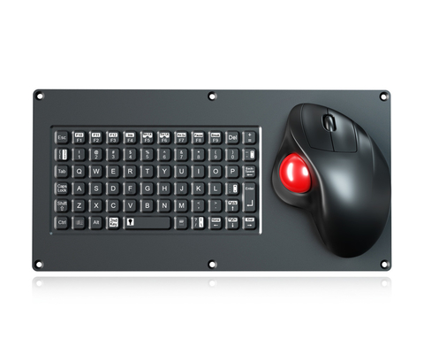 Compact Format Military Keyboard With 69 Keys And Ergonomic Trackball Mouse
