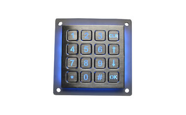16 Keys Dot Matrix Dynamic Backlit Metal Keypad Access Control Kiosk 4 X 4