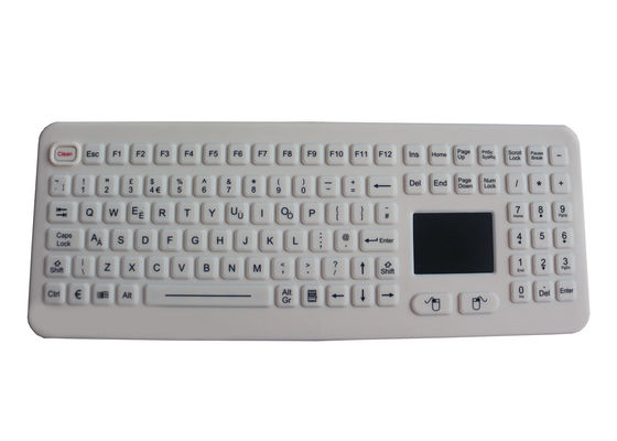 Silicone Rubber PS2 Waterproof Medical Keyboard 17mA With Touchpad