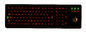 Black  Stainless Steel Metal Industrial Keyboard With Trackball Backlight