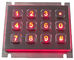 12 열쇠 USB IP65 저항하는 빨강 파란 역광선 파괴자와 가진 동적인 금속 키패드